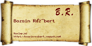 Bozsin Róbert névjegykártya